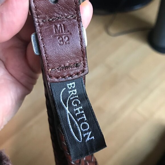 Brighton Brown Braided Concho Leather Belt M/L 32 NEW - Picture 4 of 4